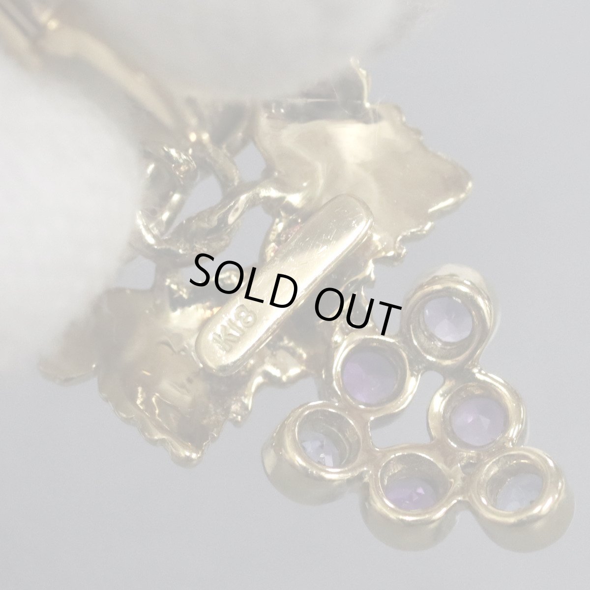 画像9: K18アメジストタンザナイトイヤリング ブドウモチーフ 6.3g (9)