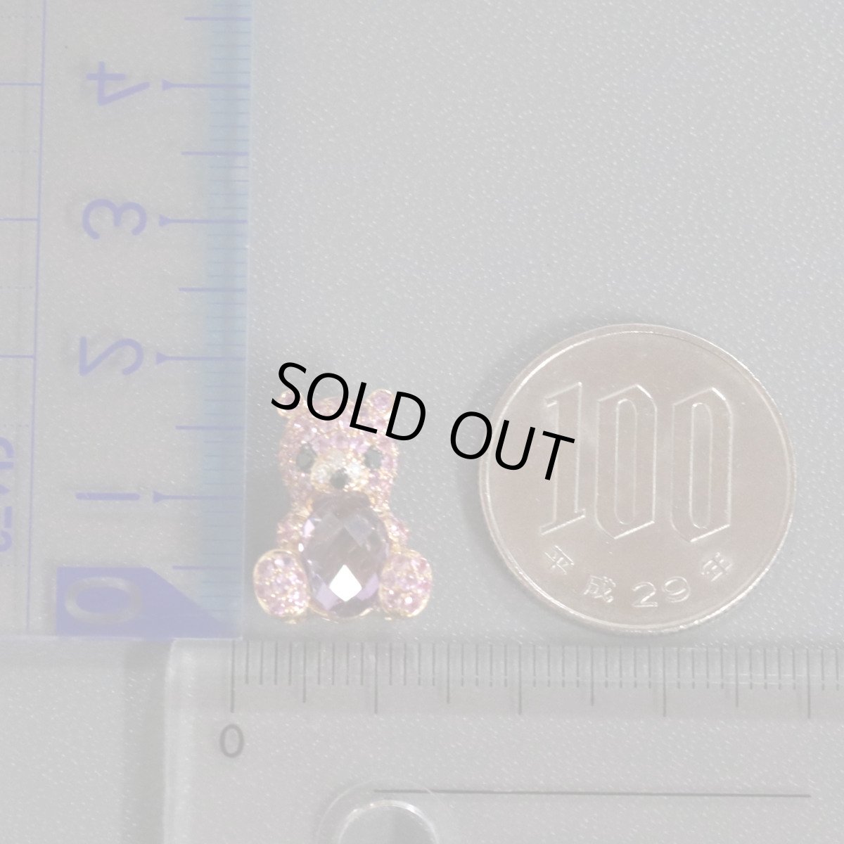 画像10: K18PGサファイアダイヤモンドペンダントトップ PrS1.43 PkS1.14 BkD0.05 D0.03 3.0g (10)