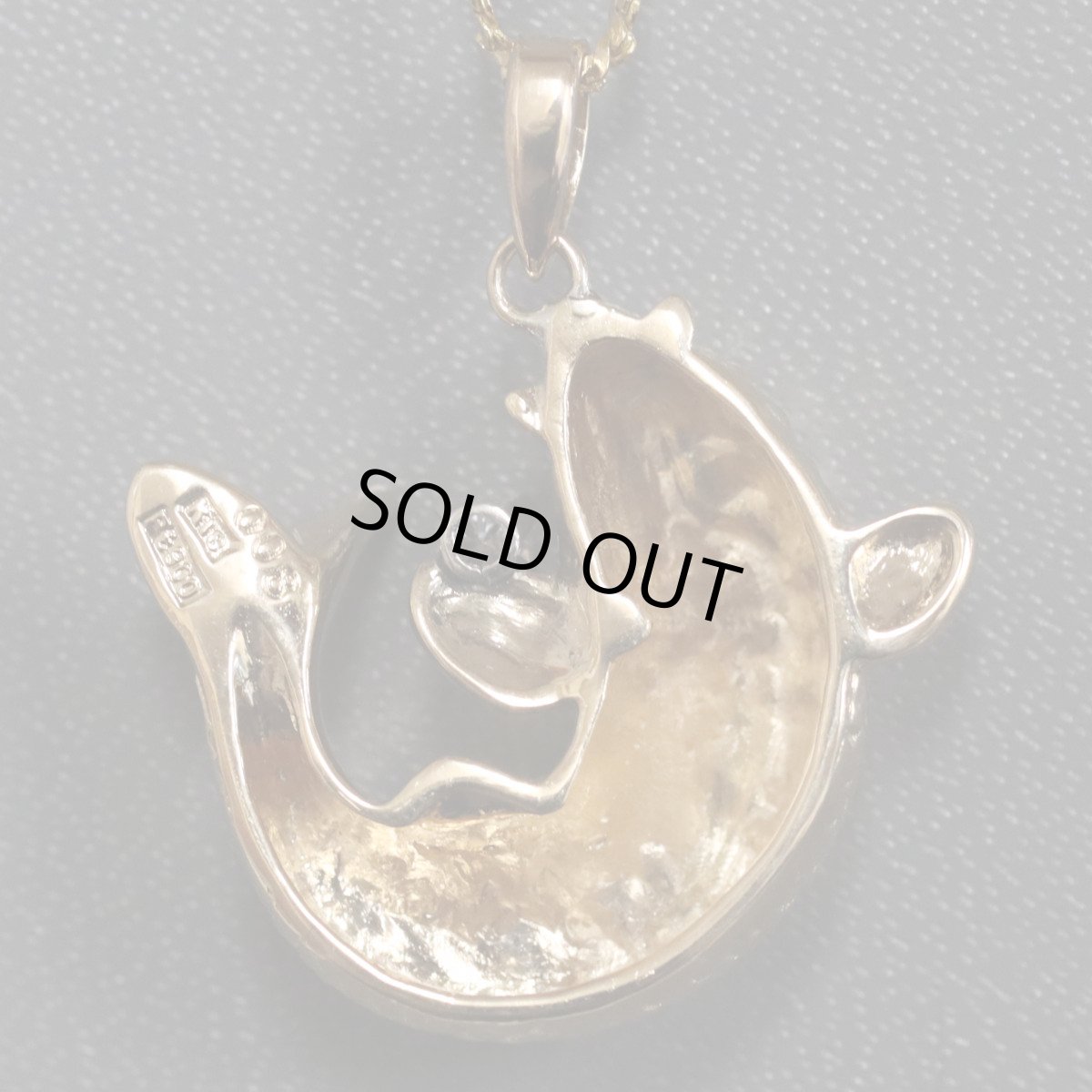 画像5: K18/Pt900ダイヤモンドペンダント 魚モチーフ D0.08 10.8g (5)