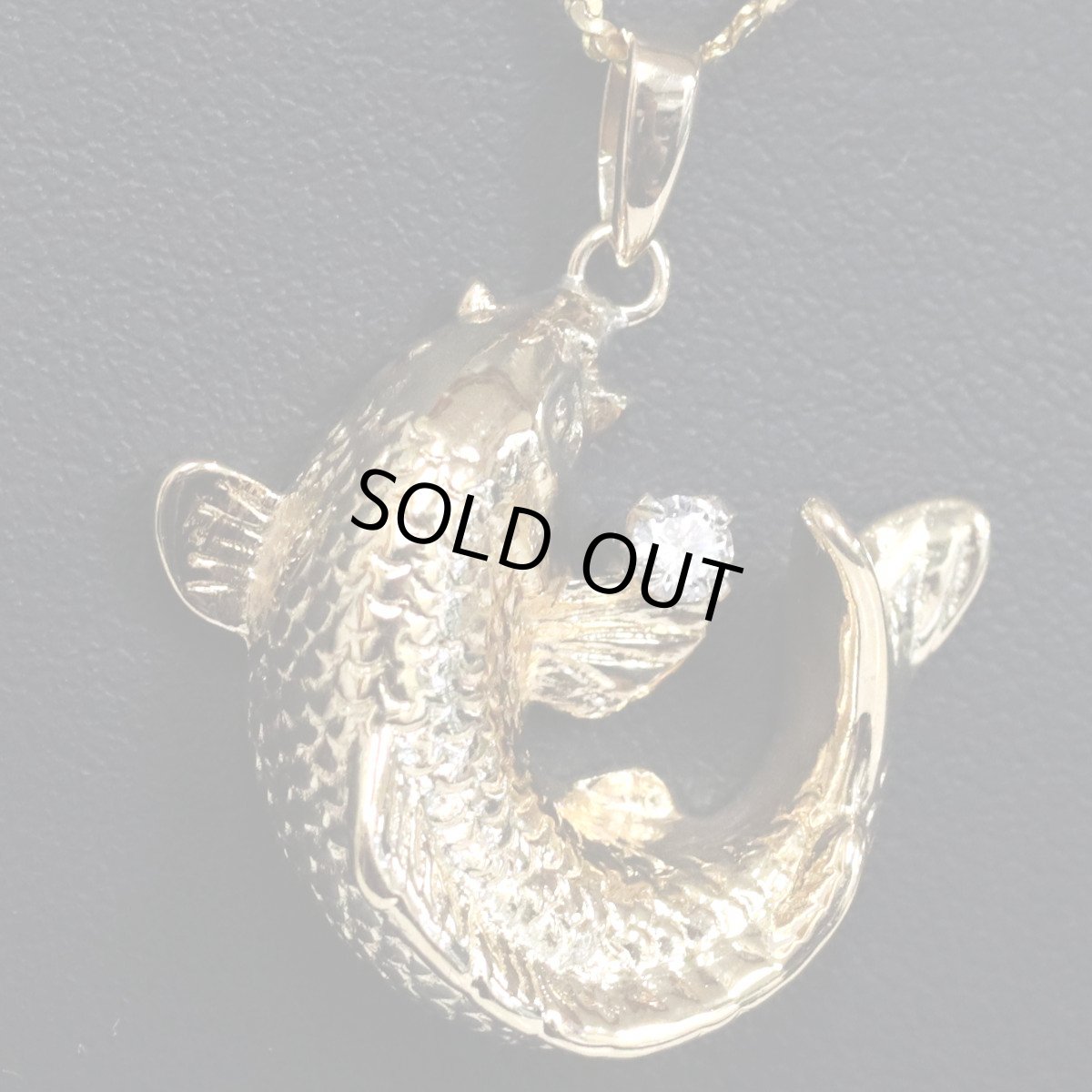 画像7: K18/Pt900ダイヤモンドペンダント 魚モチーフ D0.08 10.8g (7)