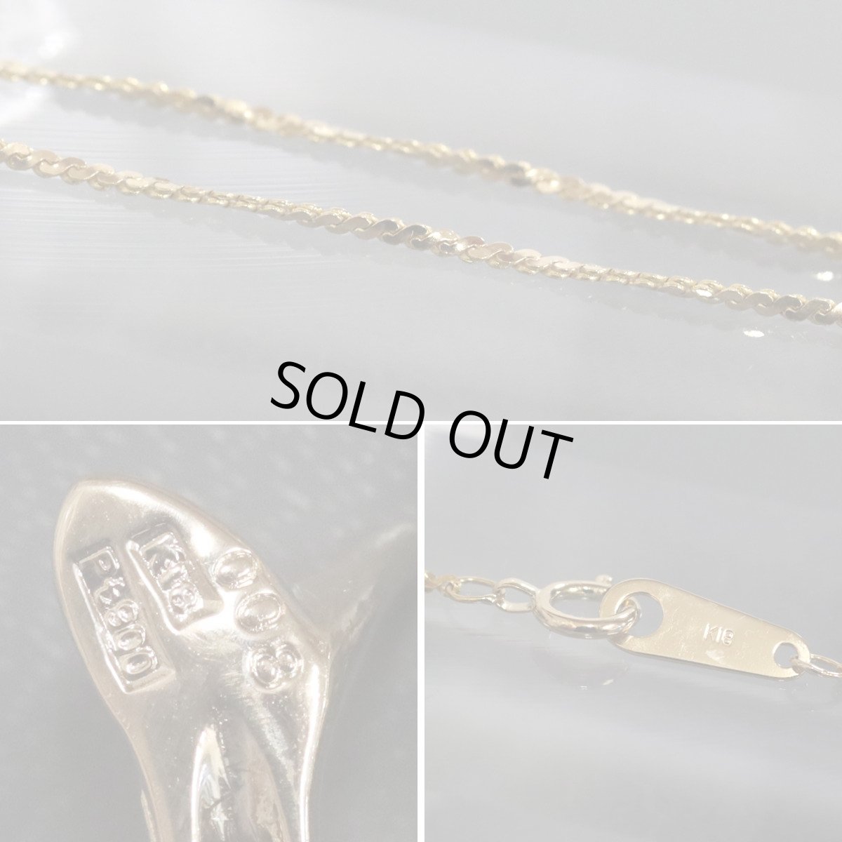 画像8: K18/Pt900ダイヤモンドペンダント 魚モチーフ D0.08 10.8g (8)