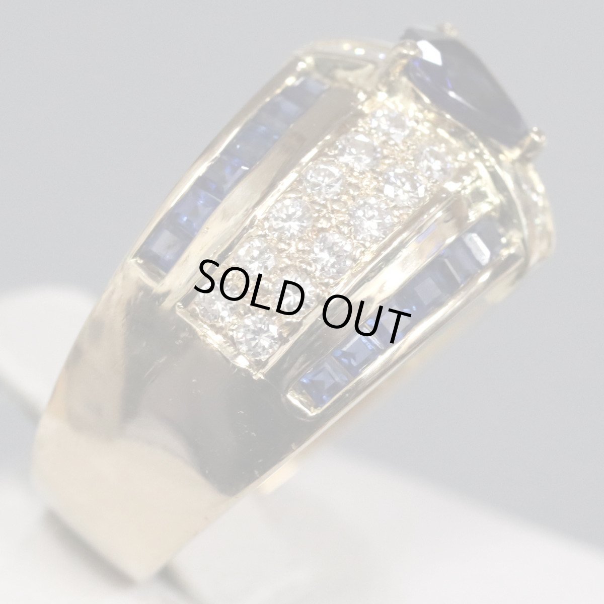 画像3: K18サファイア/ダイヤモンドリング S0.54 S1.01 D0.59 10.1ｇ #13 (3)