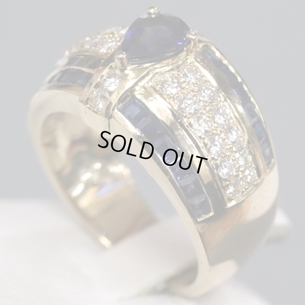 画像4: K18サファイア/ダイヤモンドリング S0.54 S1.01 D0.59 10.1ｇ #13 (4)