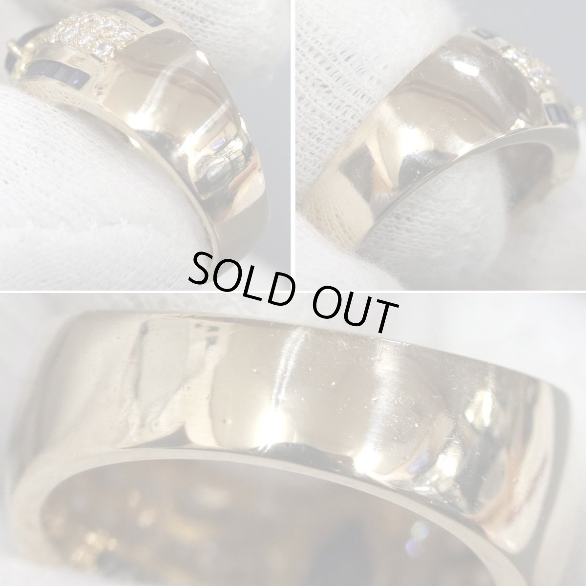 画像6: K18サファイア/ダイヤモンドリング S0.54 S1.01 D0.59 10.1ｇ #13 (6)