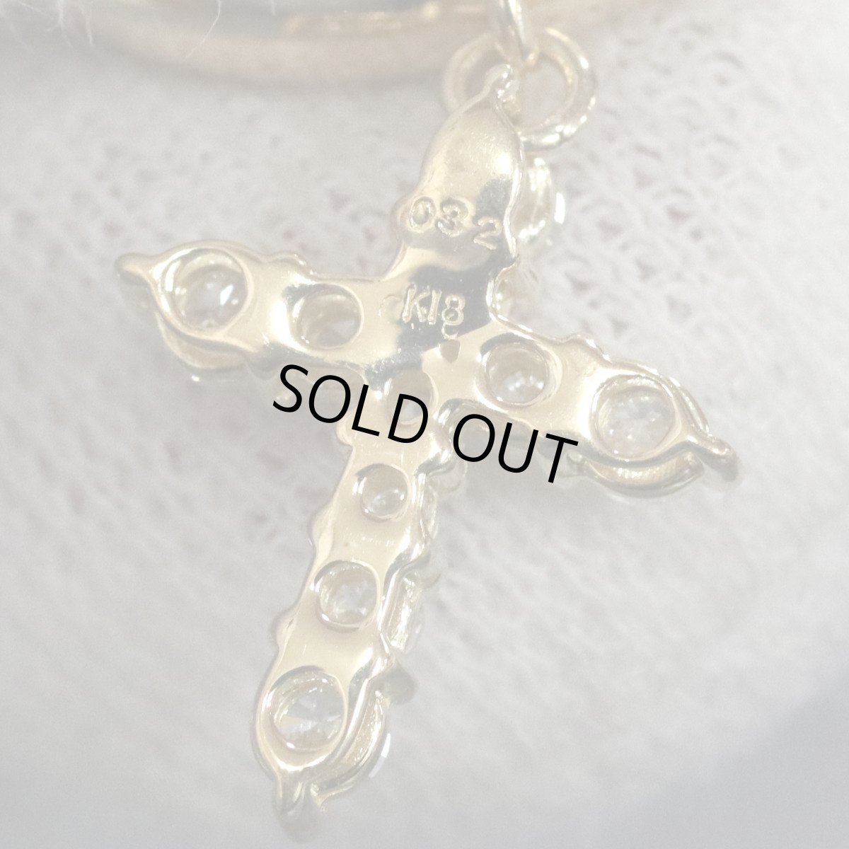 画像6: K18ダイヤモンドリング 十字架モチーフ D0.32 4.0g #8 イエローゴールド (6)