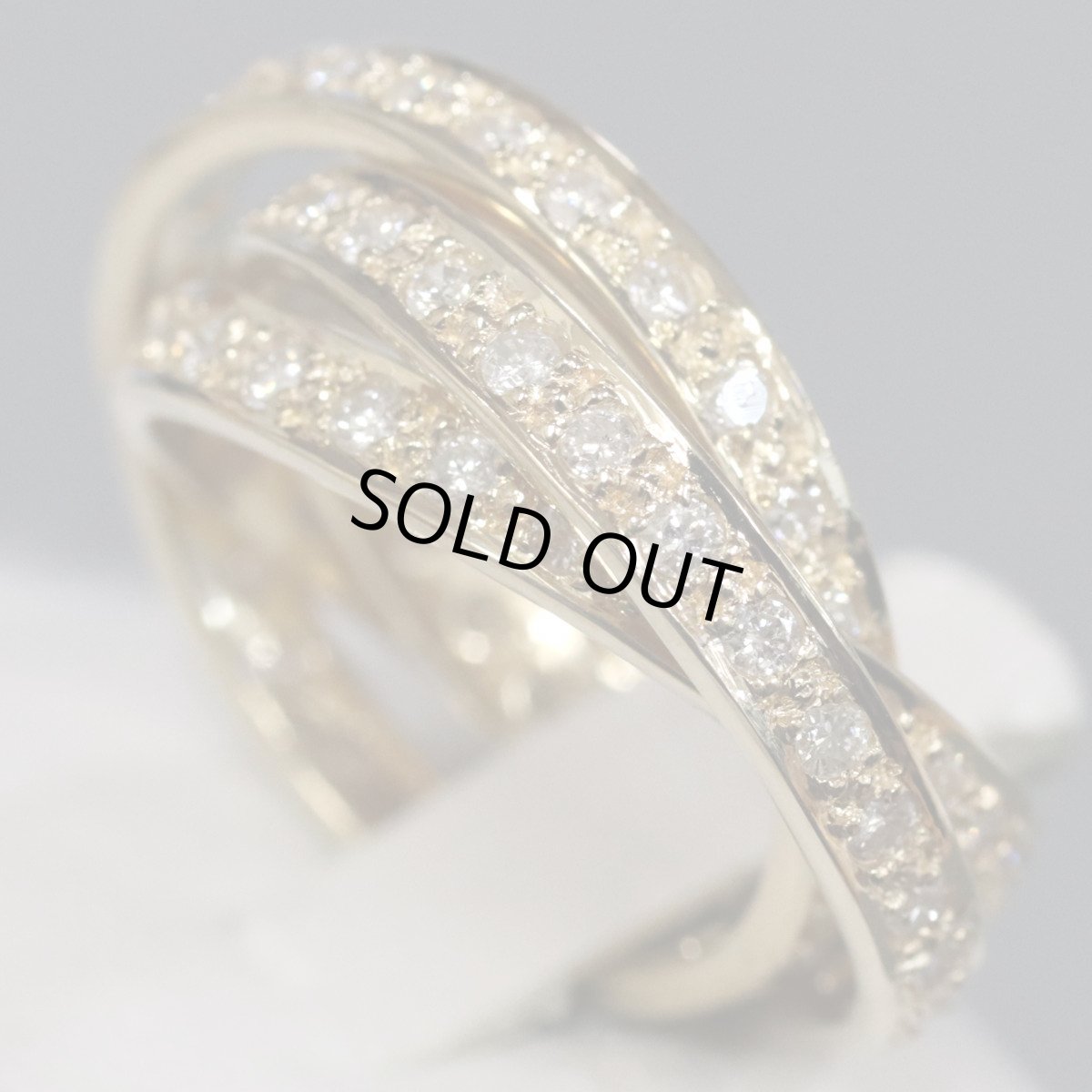 画像2: K18ダイヤモンドリング 3連 D1.15 7.1g #11 トリニティ風 (2)