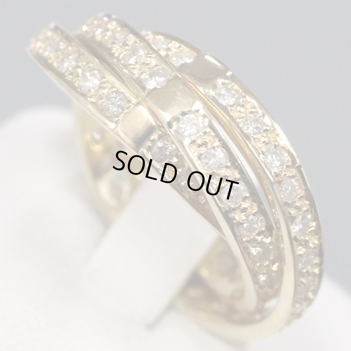 画像3: K18ダイヤモンドリング 3連 D1.15 7.1g #11 トリニティ風 (3)