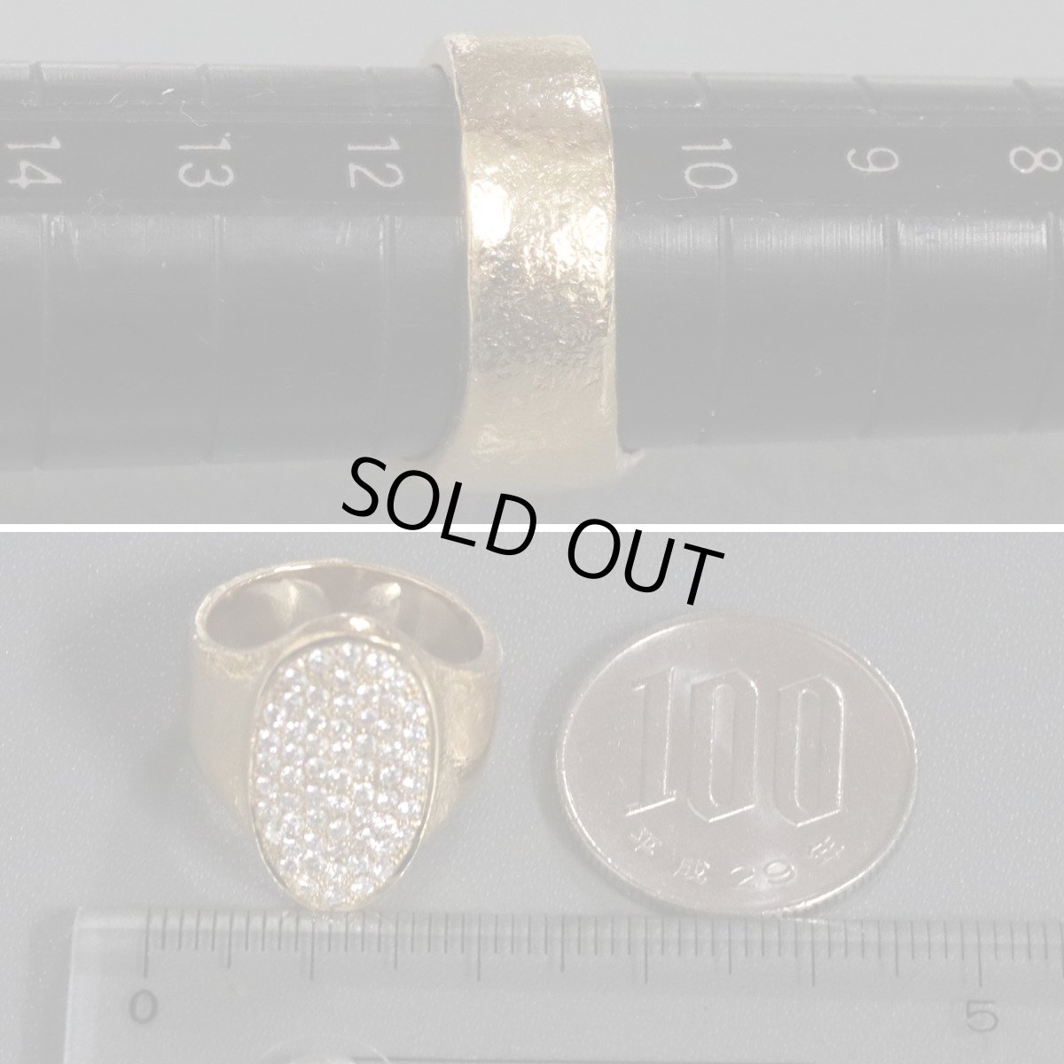 画像8: K20ダイヤモンドリング D0.87 #11.5 13.2g イエローゴールド (8)