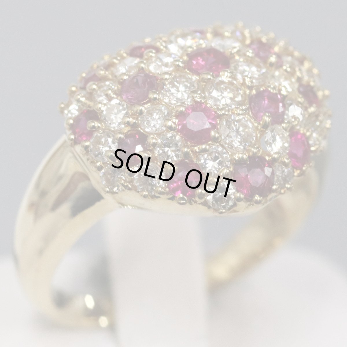 画像1: K18ダイヤモンドルビーリング 1.06 #15 7.3g (1)