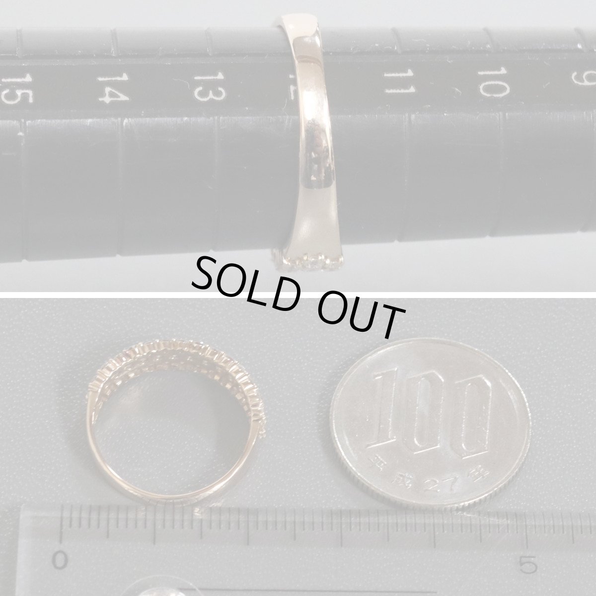 画像8: K18PGダイヤモンドリング D1.00 #12 2.6g (8)