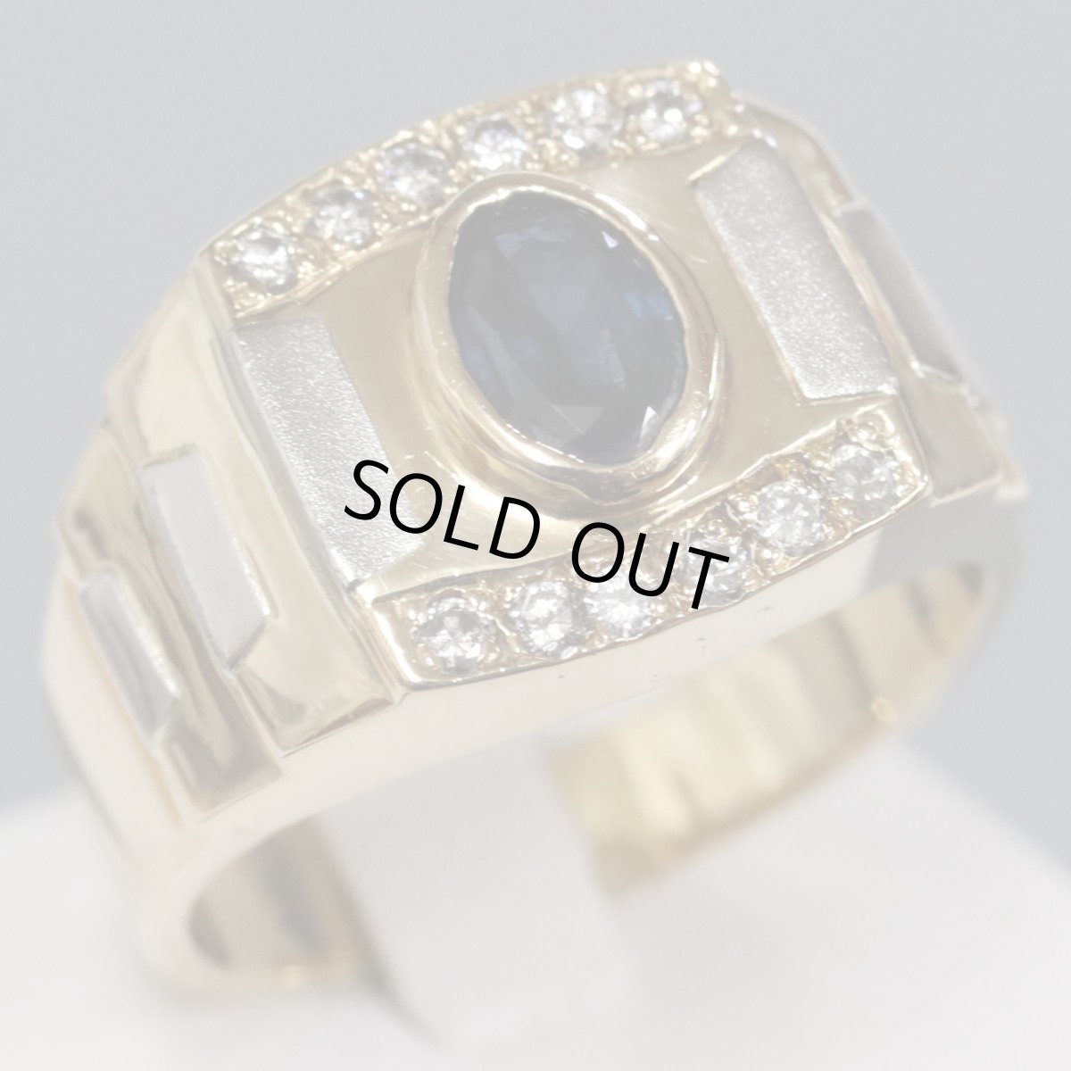 画像1: Pt900/K18 サファイアダイヤモンドリング #22 13.0g (1)