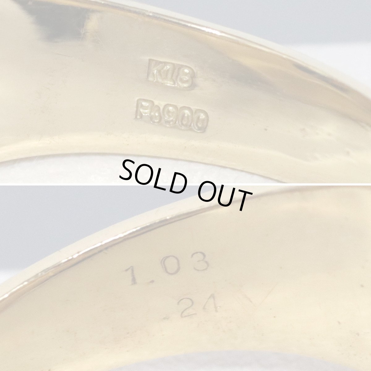 画像6: Pt900/K18 サファイアダイヤモンドリング #22 13.0g (6)