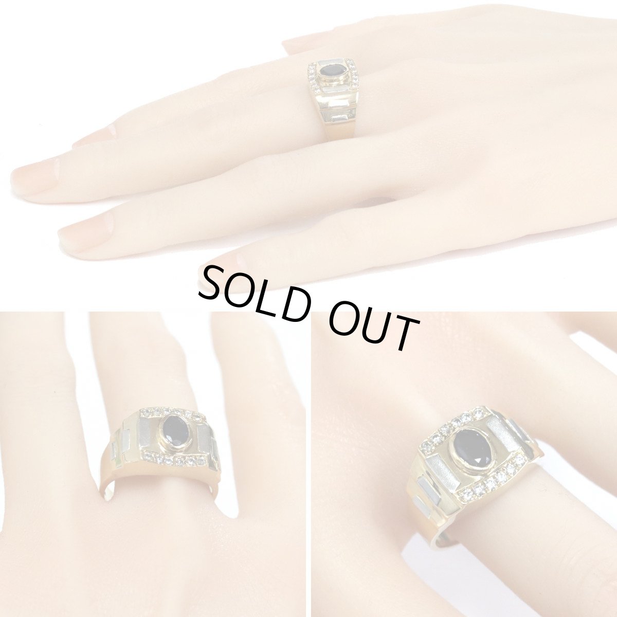 画像9: Pt900/K18 サファイアダイヤモンドリング #22 13.0g (9)