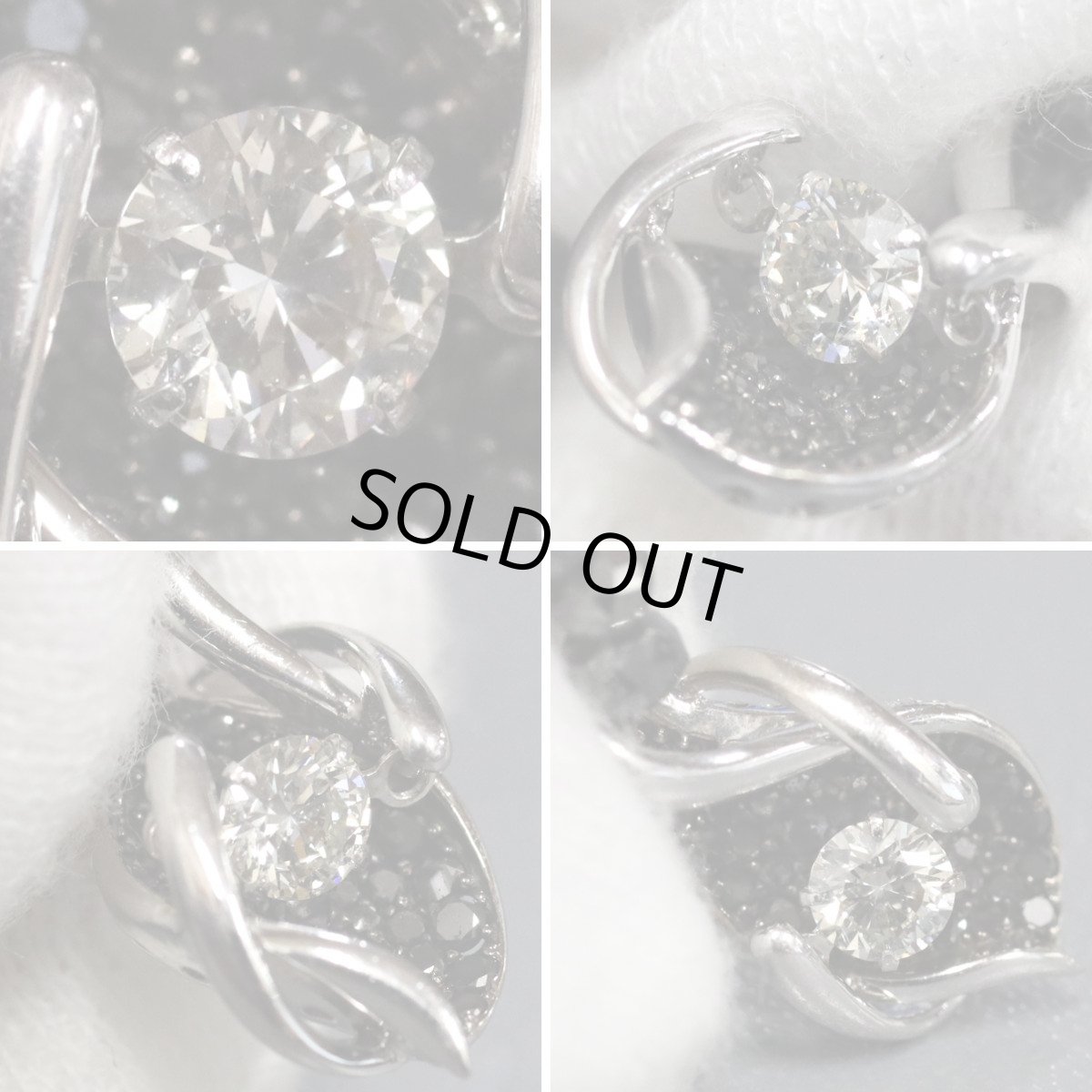 画像3: K18WGブラックダイヤモンド/ダイヤモンドペンダント BkD20.00 D0.40 BkD0.20 7.7g AJ付44cm ホワイトゴールド (3)