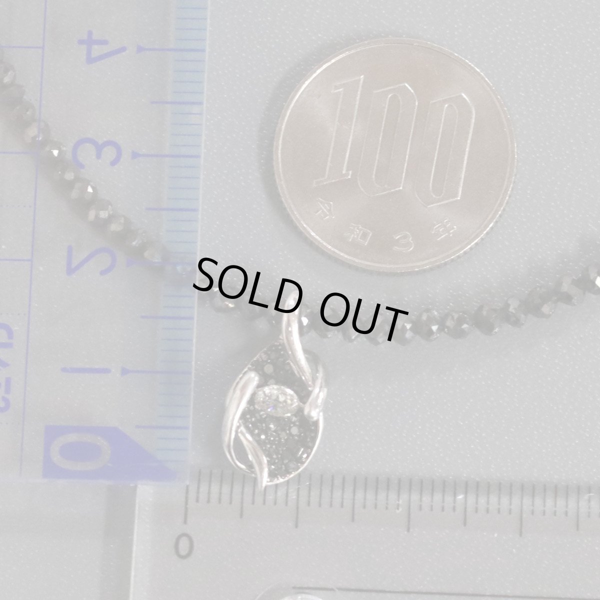 画像8: K18WGブラックダイヤモンド/ダイヤモンドペンダント BkD20.00 D0.40 BkD0.20 7.7g AJ付44cm ホワイトゴールド (8)