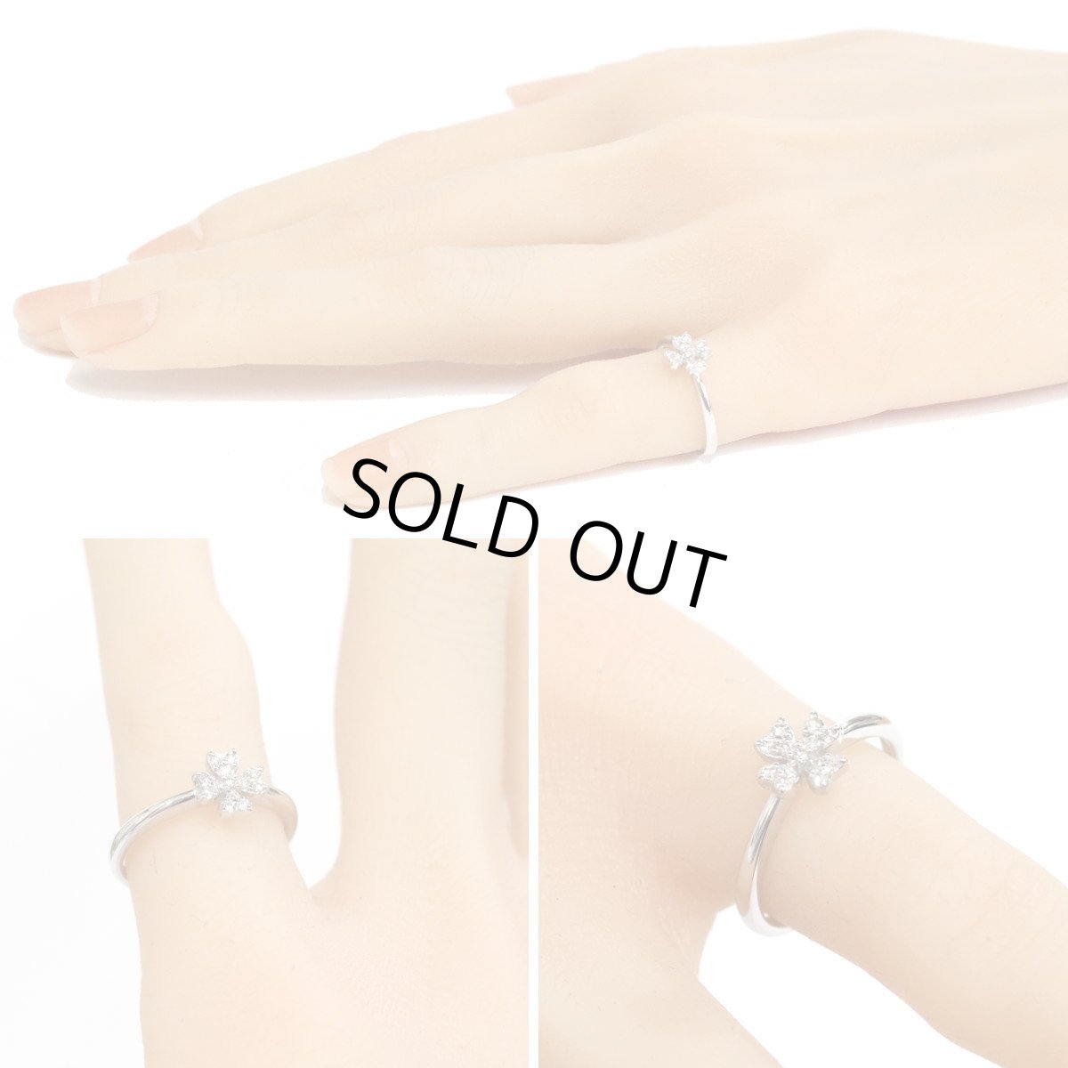 画像10: ヴァンドーム K18WGダイヤモンドリング 2.1g クローバーモチーフ (10)