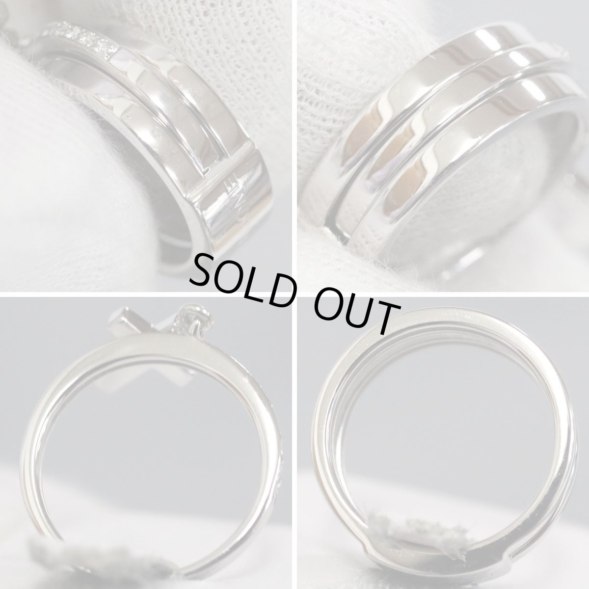 画像5: ヴァンドーム K18WGダイヤモンドセットリング  十字架モチーフ D0.16 ＃9 7.5g ホワイトゴールド (5)