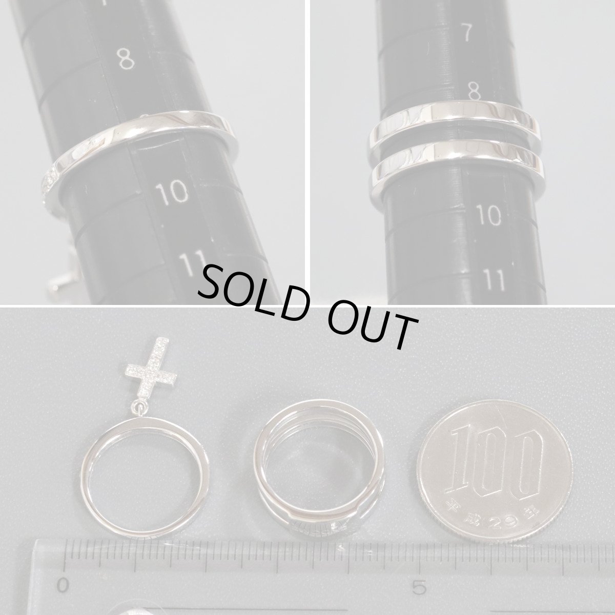 画像7: ヴァンドーム K18WGダイヤモンドセットリング  十字架モチーフ D0.16 ＃9 7.5g ホワイトゴールド (7)