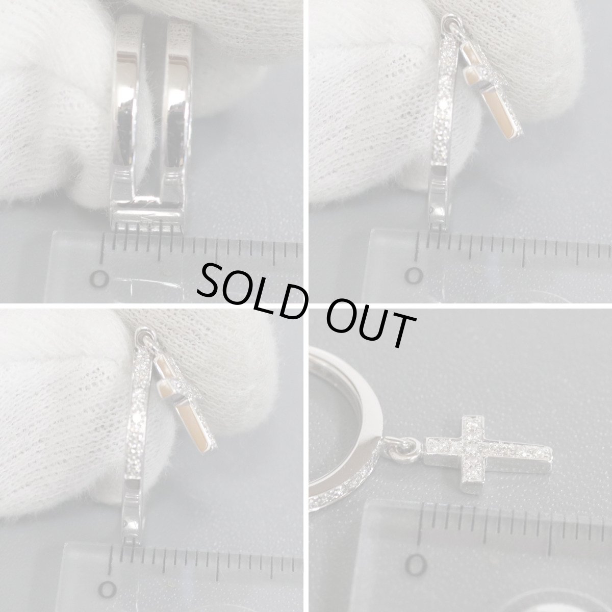 画像8: ヴァンドーム K18WGダイヤモンドセットリング  十字架モチーフ D0.16 ＃9 7.5g ホワイトゴールド (8)