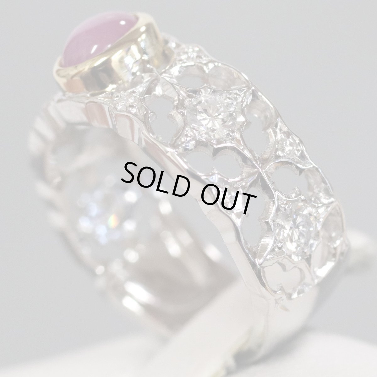 画像2: K18YG/WGスターサファイアダイヤモンドリング R0.91 D0.46 6.2g #11 ソーティング (2)