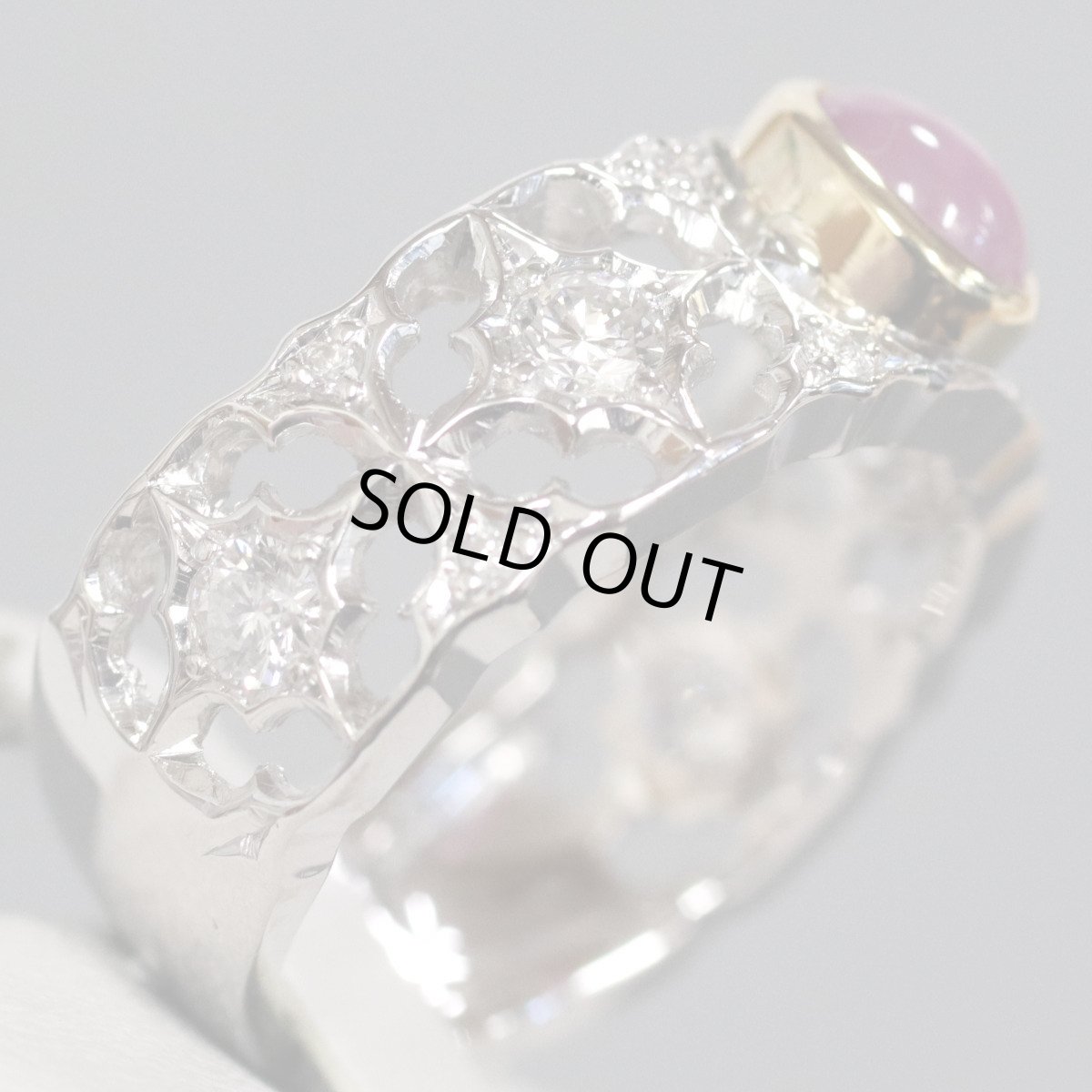 画像3: K18YG/WGスターサファイアダイヤモンドリング R0.91 D0.46 6.2g #11 ソーティング (3)