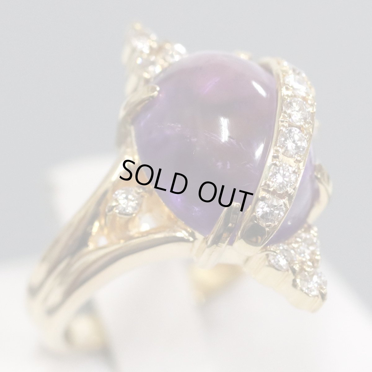 画像2: K18アメジストダイヤモンドリング #9.5(10弱) 6.5g (2)