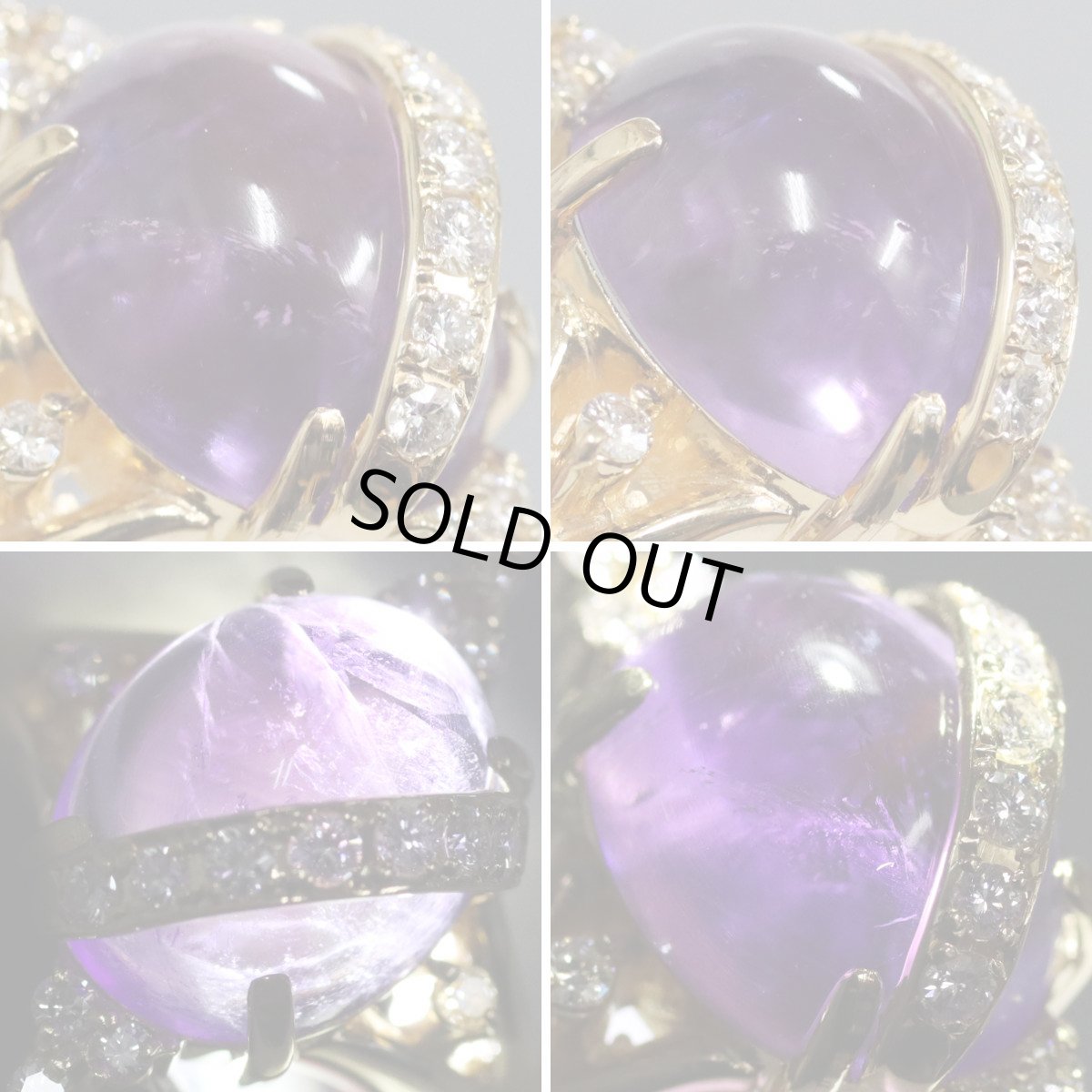 画像5: K18アメジストダイヤモンドリング #9.5(10弱) 6.5g (5)