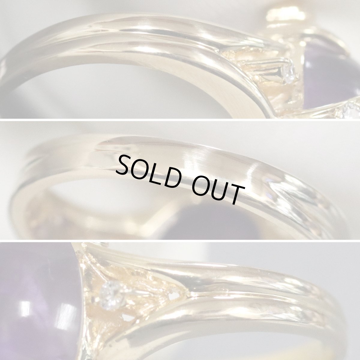 画像7: K18アメジストダイヤモンドリング #9.5(10弱) 6.5g (7)