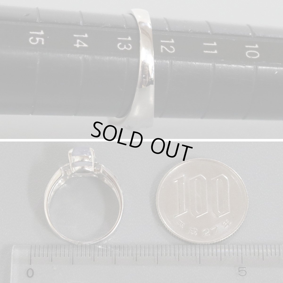 画像8: Pt850スターサファイアリング S2.22 D0.20 5.3g #12.5 (8)