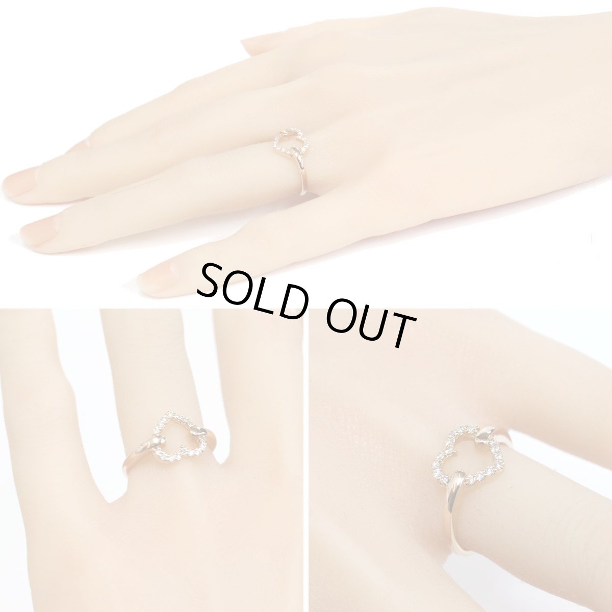 画像10: ヴァンドーム K18PGダイヤモンドリング D0.15 2.9g #11 ハートモチーフ (10)