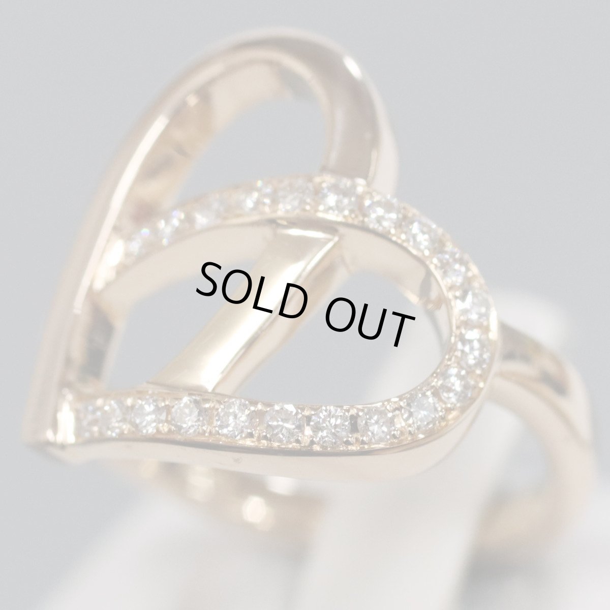 画像1: セリーヌ 750ダイヤモンドリング 6.2g #11 ハートモチーフ (1)