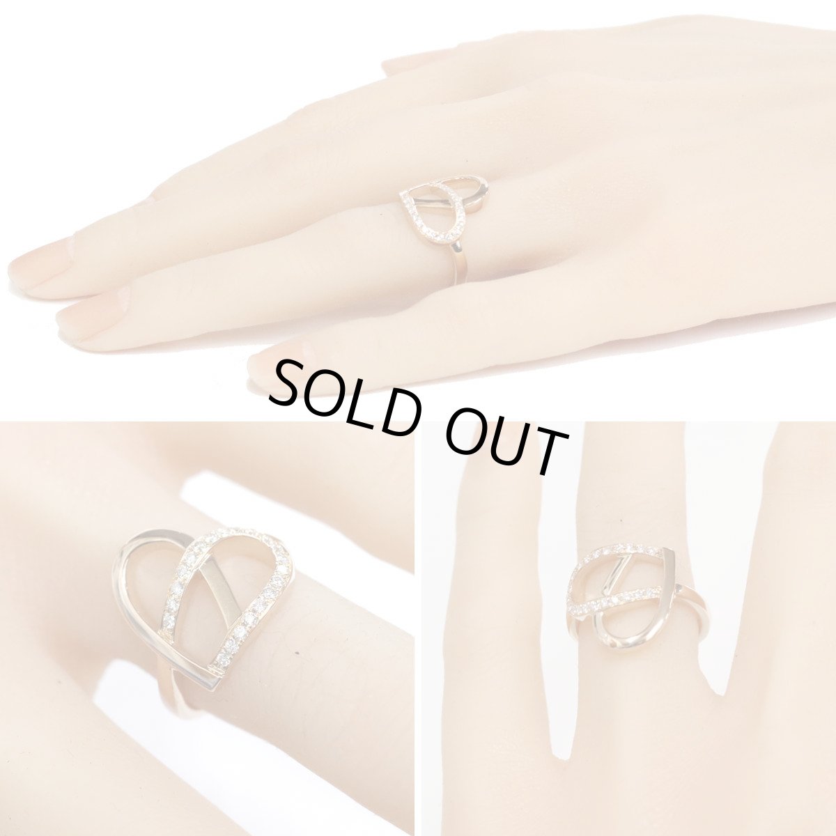 画像10: セリーヌ 750ダイヤモンドリング 6.2g #11 ハートモチーフ (10)