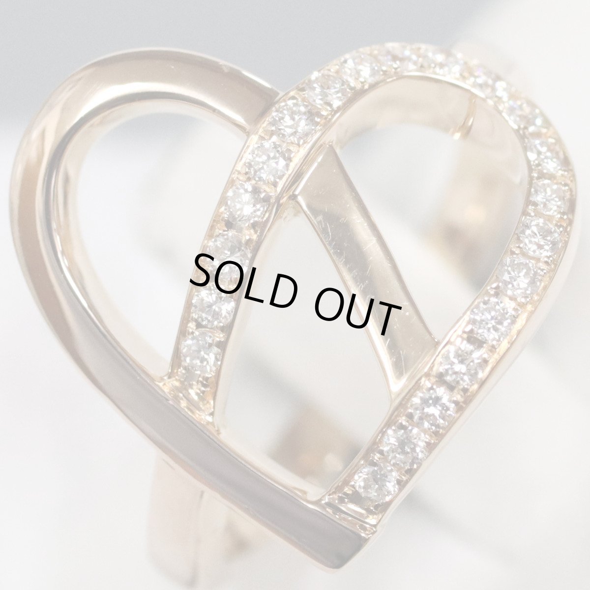 画像4: セリーヌ 750ダイヤモンドリング 6.2g #11 ハートモチーフ (4)