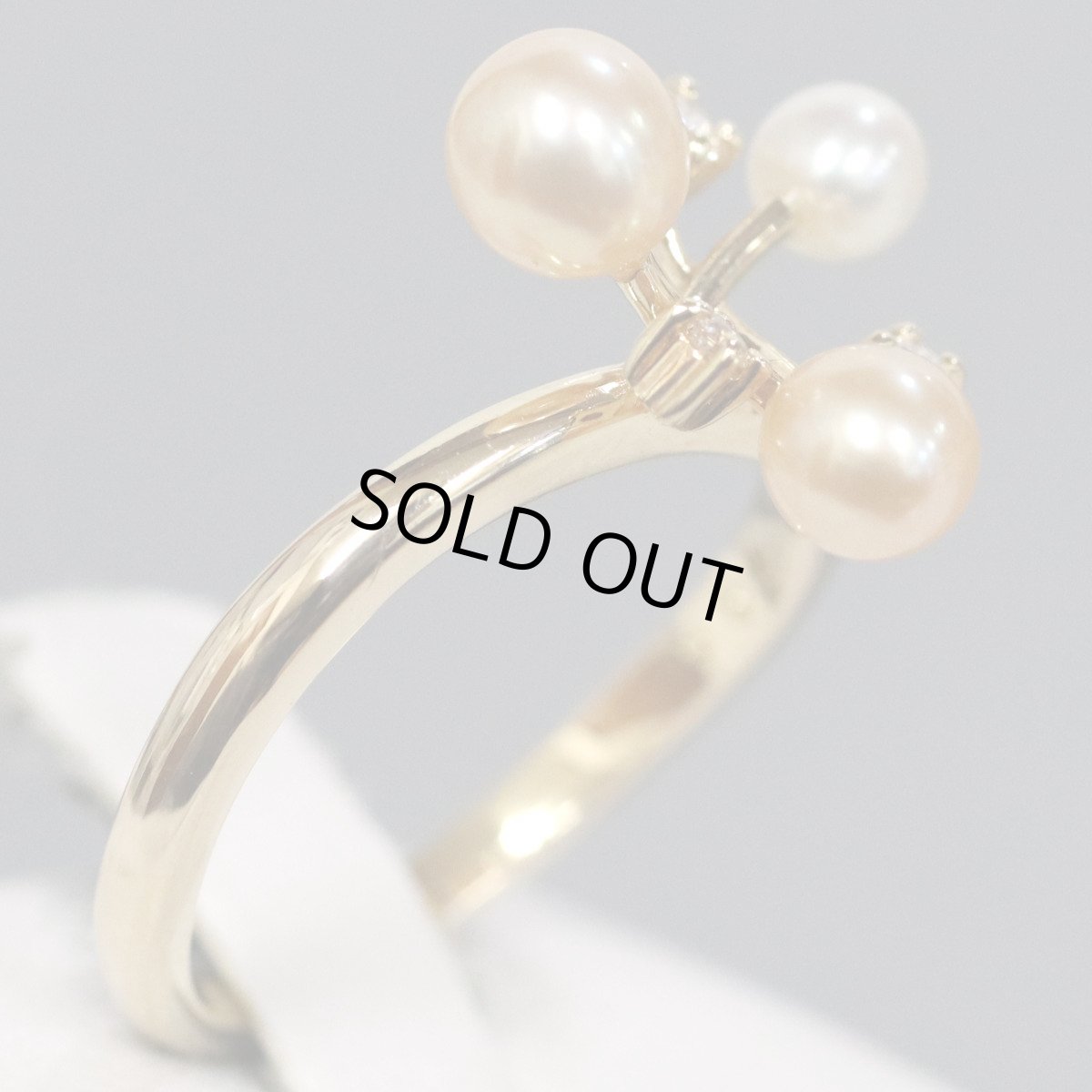 画像3: タサキ K18パールダイヤモンドリング D0.04 3.5g #11.5 (3)