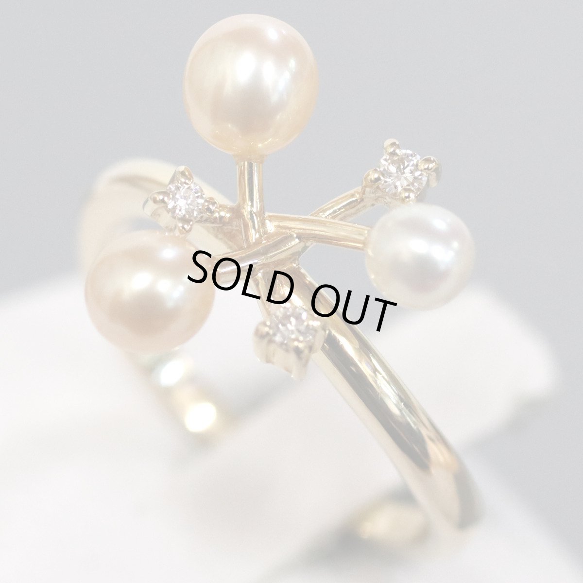 画像4: タサキ K18パールダイヤモンドリング D0.04 3.5g #11.5 (4)