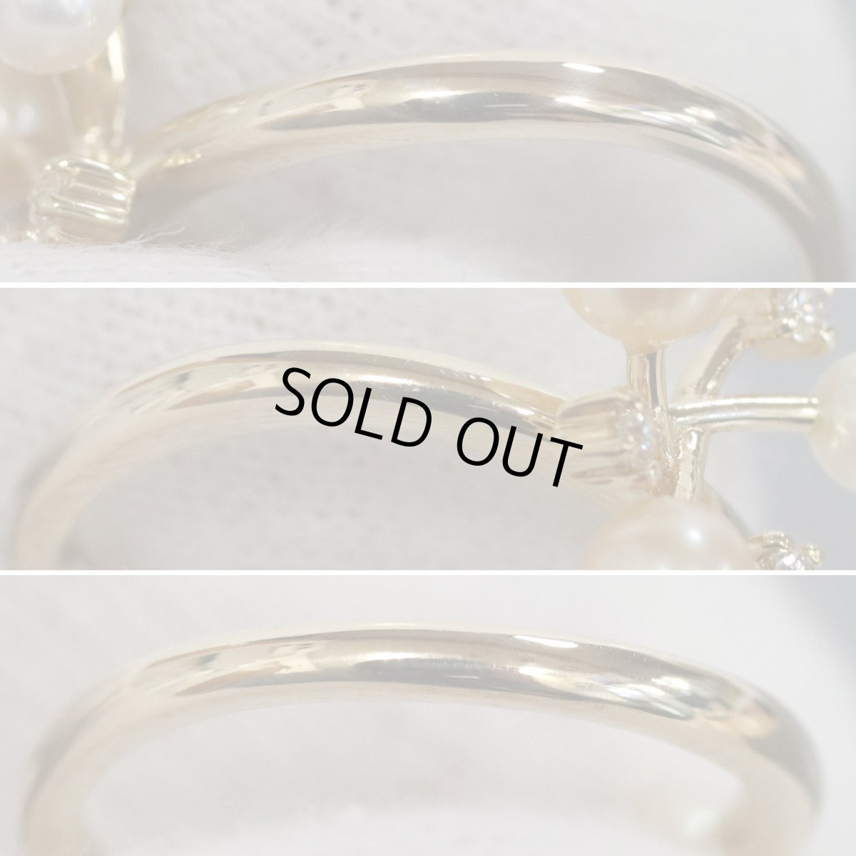 画像6: タサキ K18パールダイヤモンドリング D0.04 3.5g #11.5 (6)