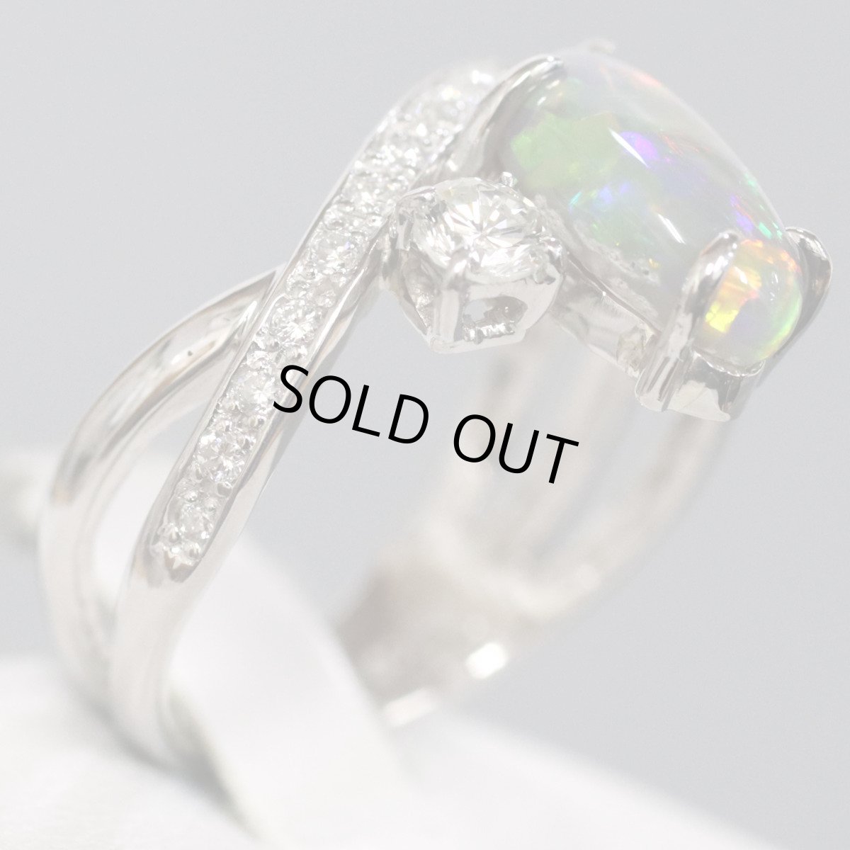 画像3: Pt900ブラックオパールダイヤモンドリング BkO1.33 D0.39 5.3g #11 (3)