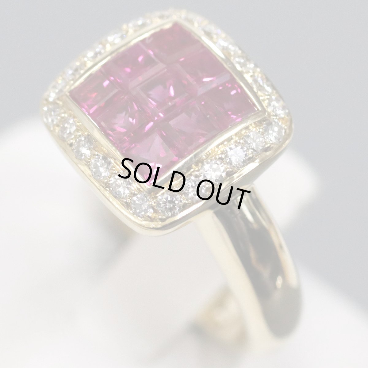 画像2: K18ルビーダイヤモンドリング R1.60 D0.30 6.4g #10.5 (2)