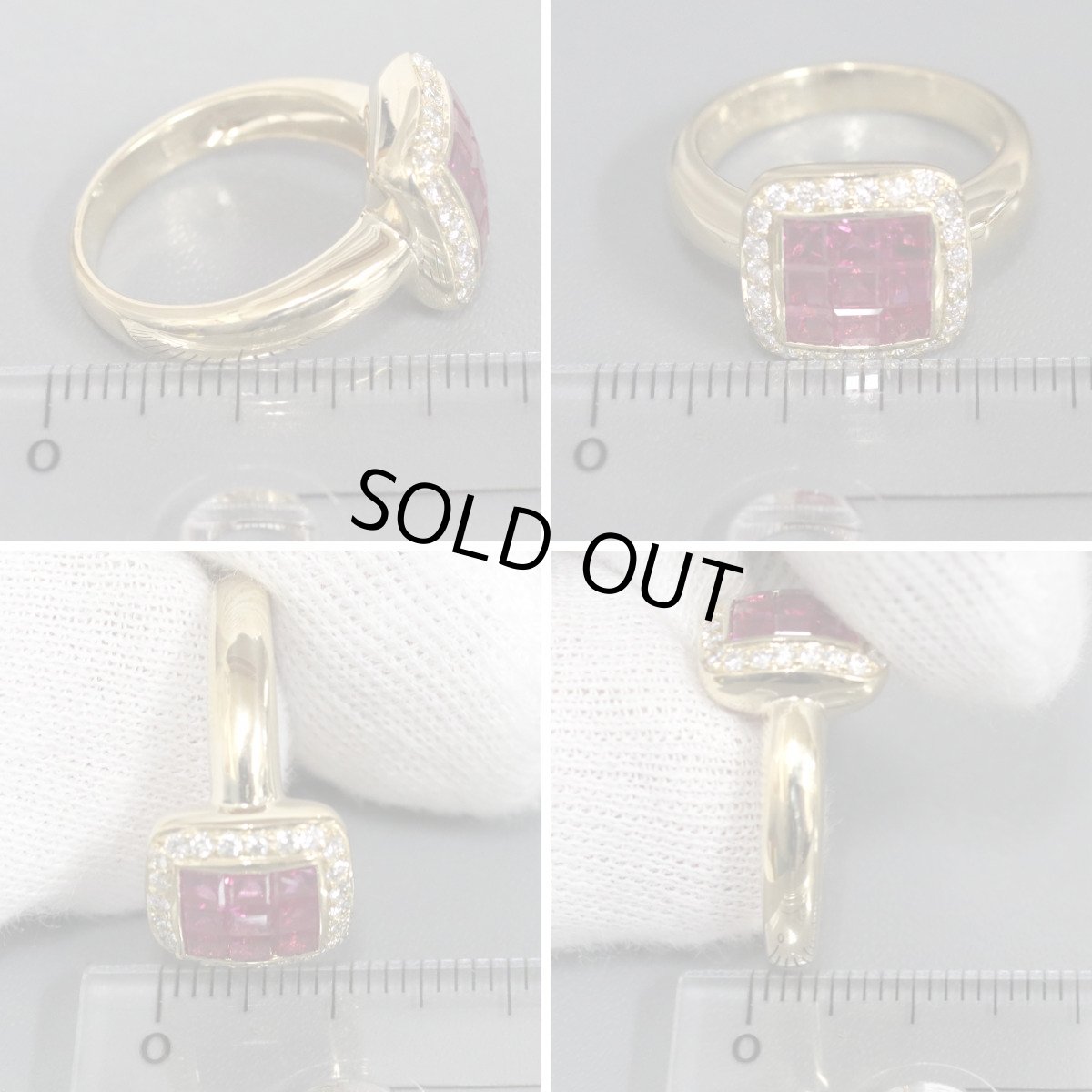 画像9: K18ルビーダイヤモンドリング R1.60 D0.30 6.4g #10.5 (9)