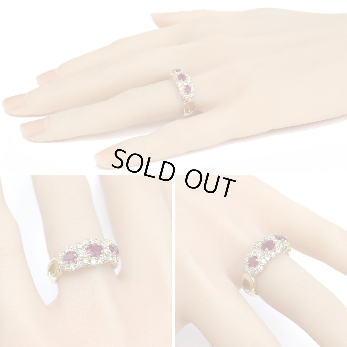 画像10: K18ルビーダイヤモンドリング R0.96 D0.77 7.7g #12.5 (10)