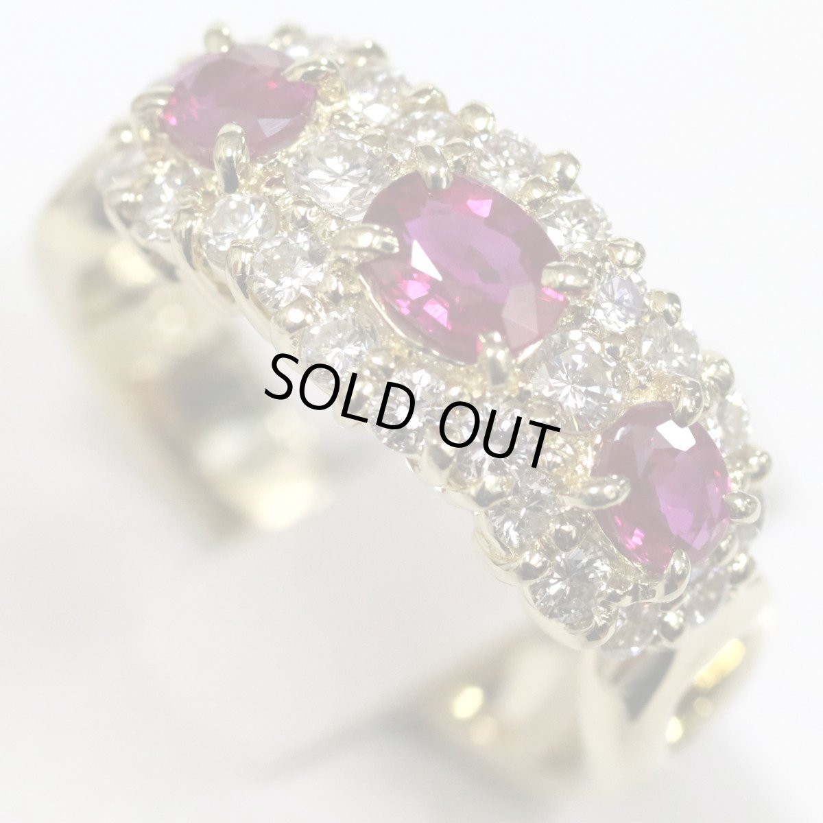 画像4: K18ルビーダイヤモンドリング R0.96 D0.77 7.7g #12.5 (4)