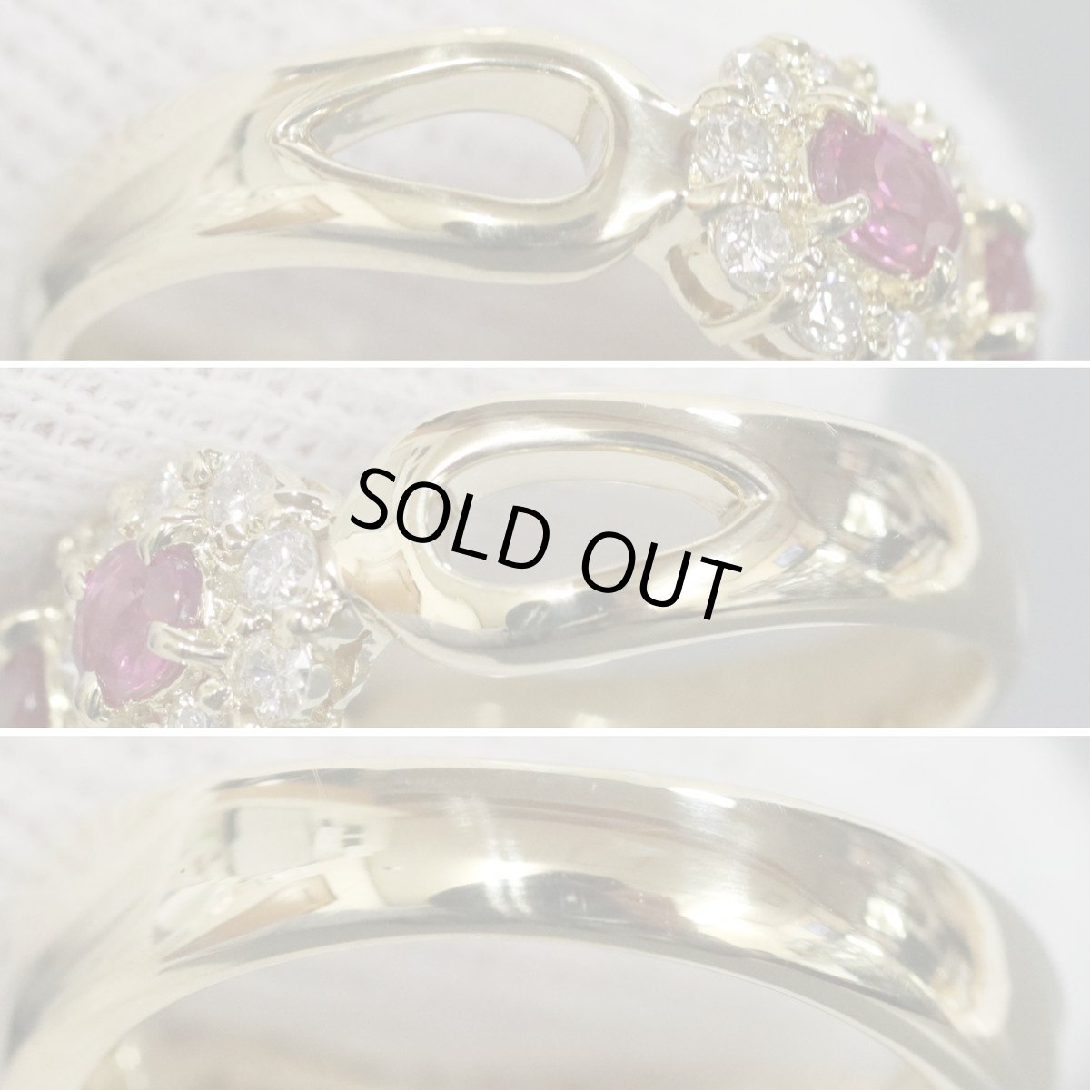 画像6: K18ルビーダイヤモンドリング R0.96 D0.77 7.7g #12.5 (6)