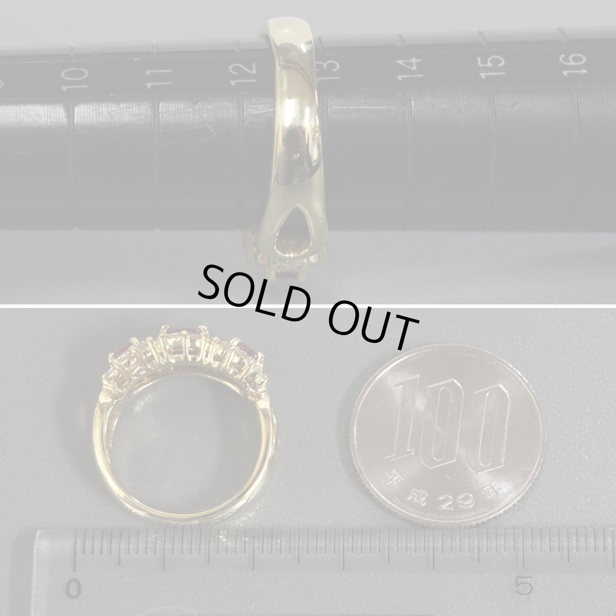 画像8: K18ルビーダイヤモンドリング R0.96 D0.77 7.7g #12.5 (8)