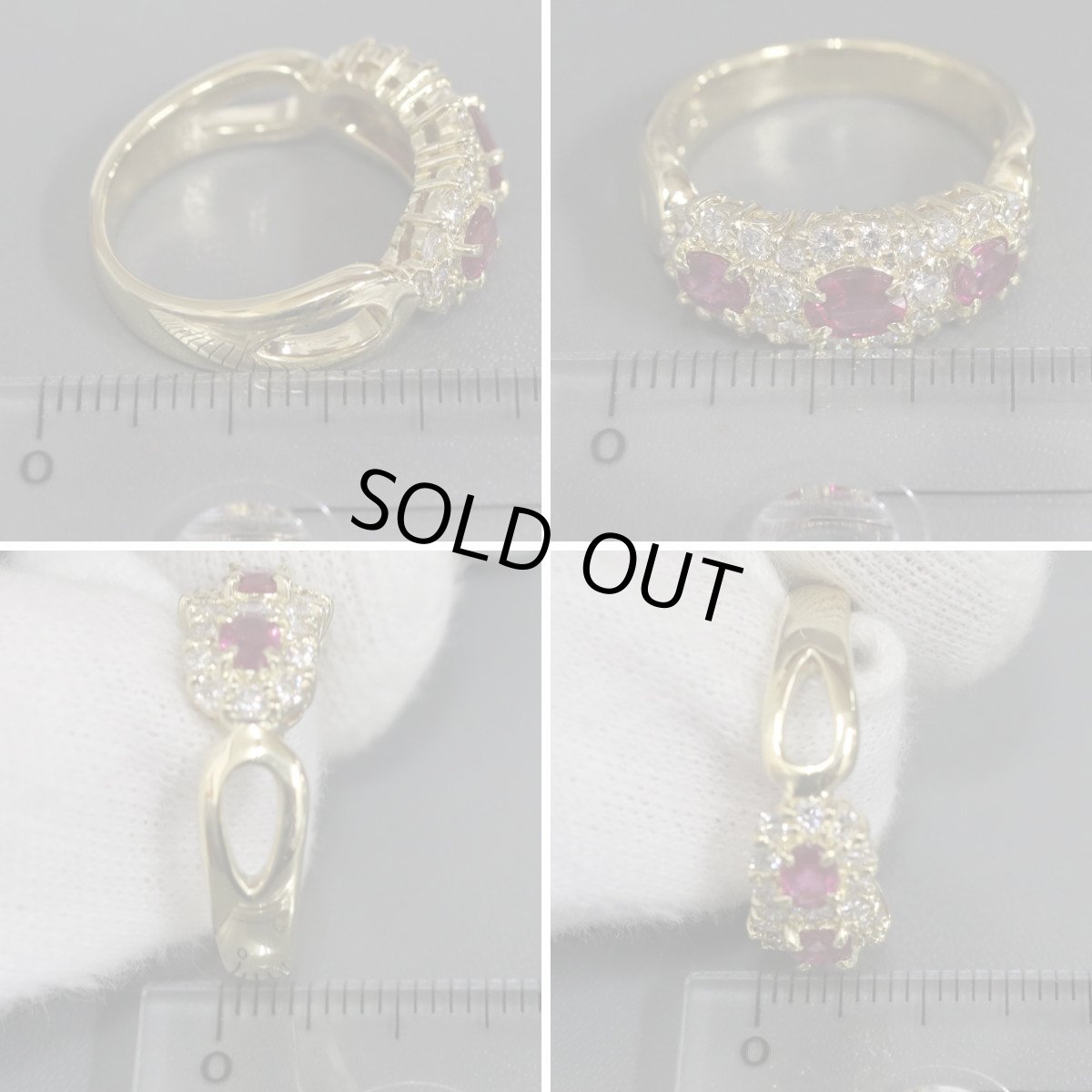 画像9: K18ルビーダイヤモンドリング R0.96 D0.77 7.7g #12.5 (9)