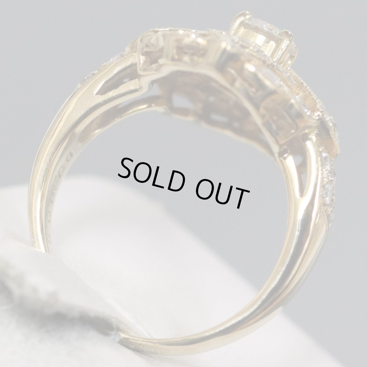 画像5: K18ダイヤモンドリング D0.31 D0.58 6.8g #9.5 イエローゴールド (5)