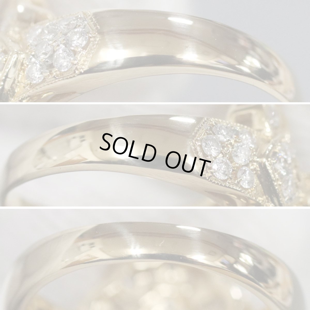 画像6: K18ダイヤモンドリング D0.31 D0.58 6.8g #9.5 イエローゴールド (6)