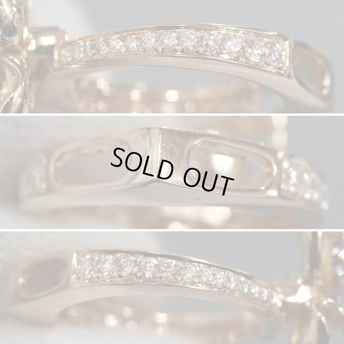 画像3: K18PGダイヤモンドリング D1.36 8.9g ＃12 可変式 ちょうちょ ピンクゴールド (3)