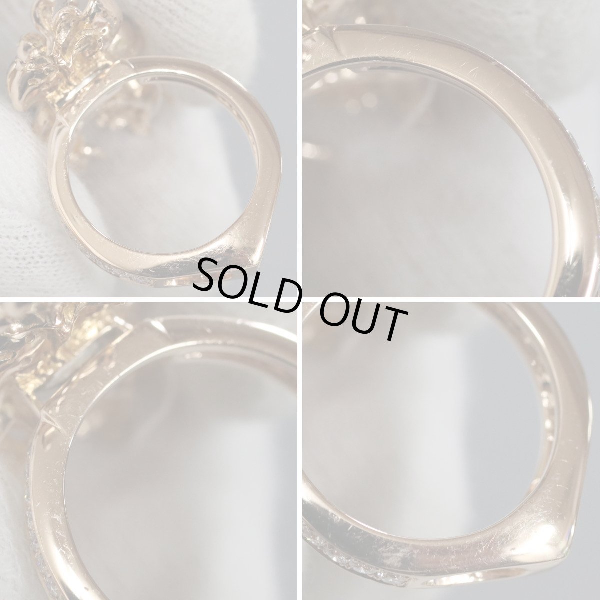 画像5: K18PGダイヤモンドリング D1.36 8.9g ＃12 可変式 ちょうちょ ピンクゴールド (5)