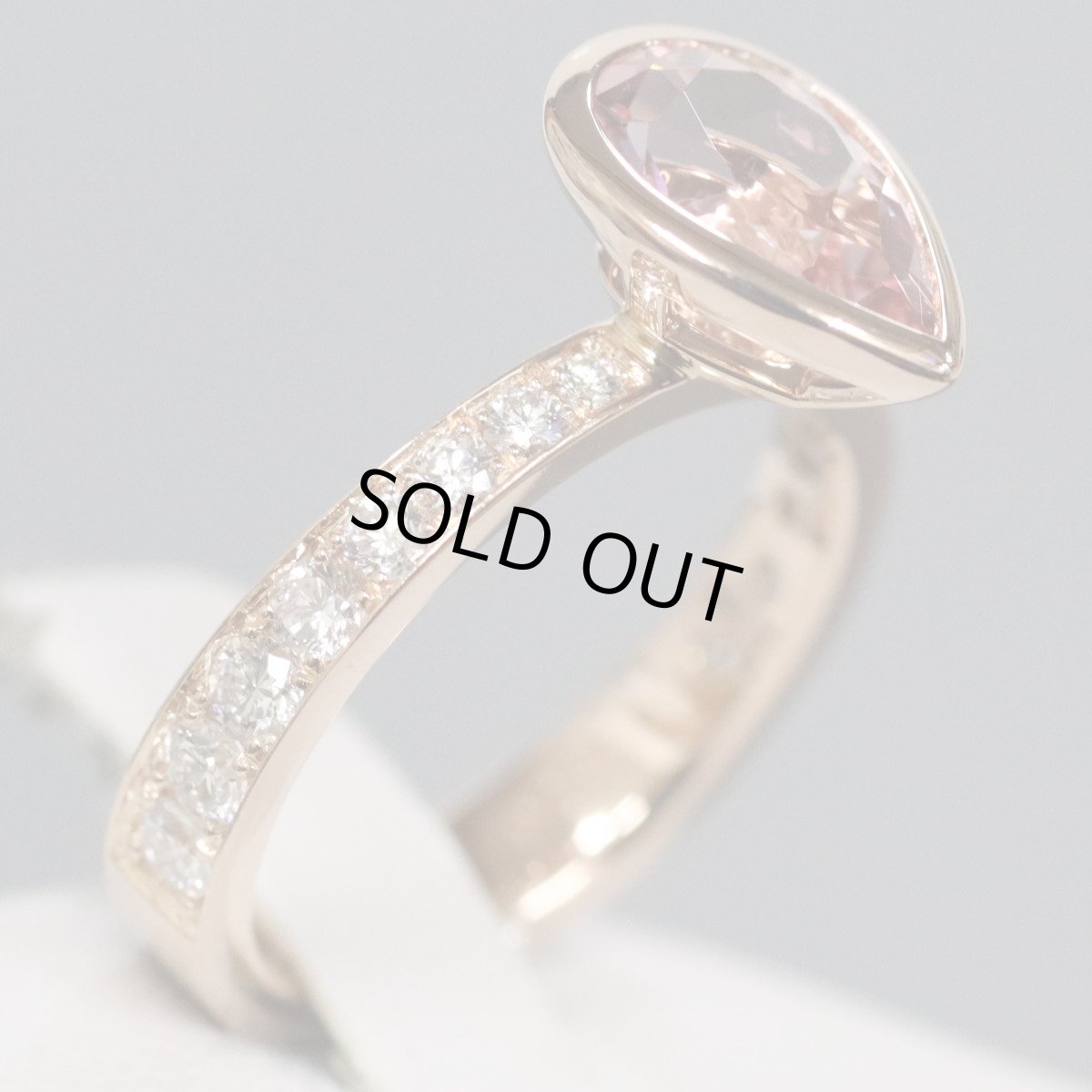 画像3: K18PGモルガナイトダイヤモンドリング M1.21 D0.46 3.7g #8 ソーティング (3)