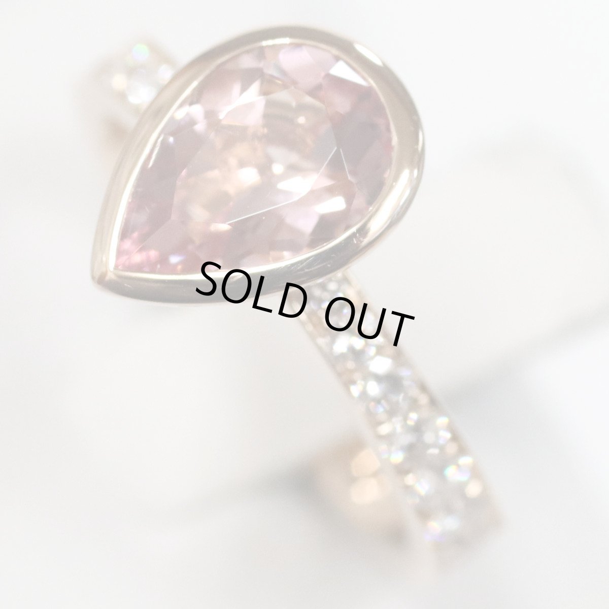 画像4: K18PGモルガナイトダイヤモンドリング M1.21 D0.46 3.7g #8 ソーティング (4)